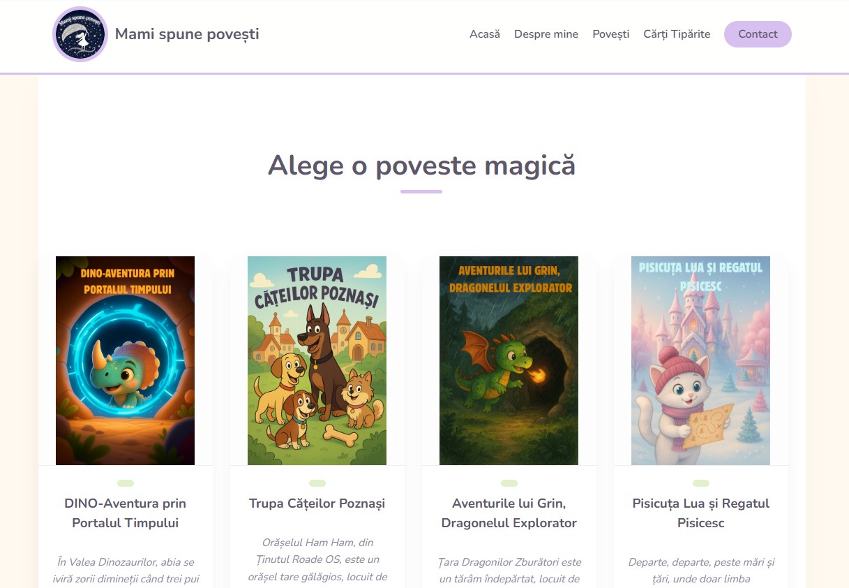 Mami spune povești - Proiect Web